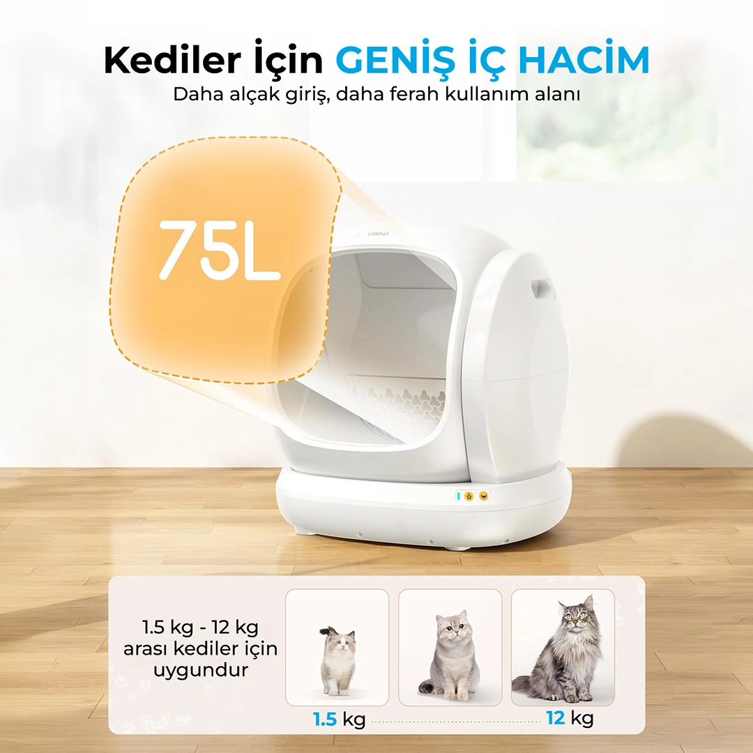 UBTECH UBPet UCAT C20 Akıllı Otomatik Kedi Tuvaleti-3